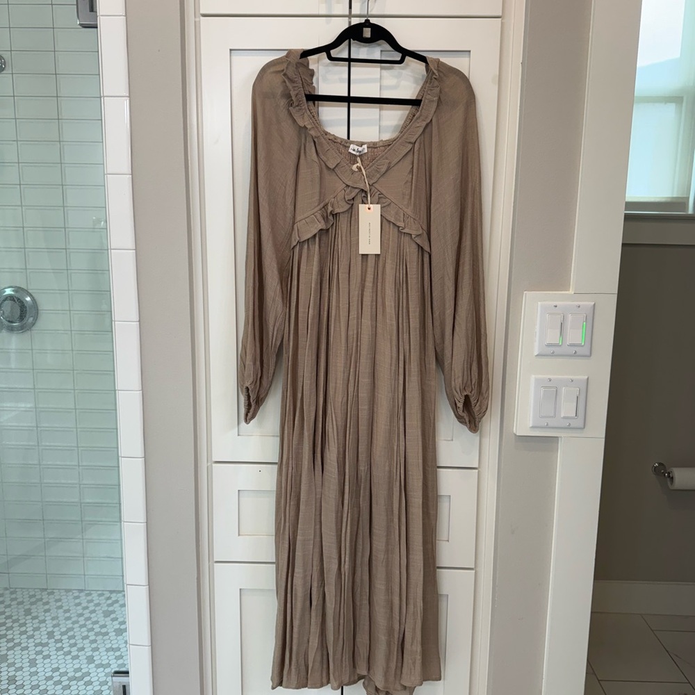 NWT tan Worth Collective maternity maxi dress